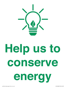 Help us to conserve energy 